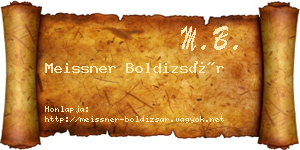 Meissner Boldizsár névjegykártya